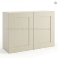 Frameless Ivory White 12″ Deep Wall Cabinet – 2 Doors No Shelf