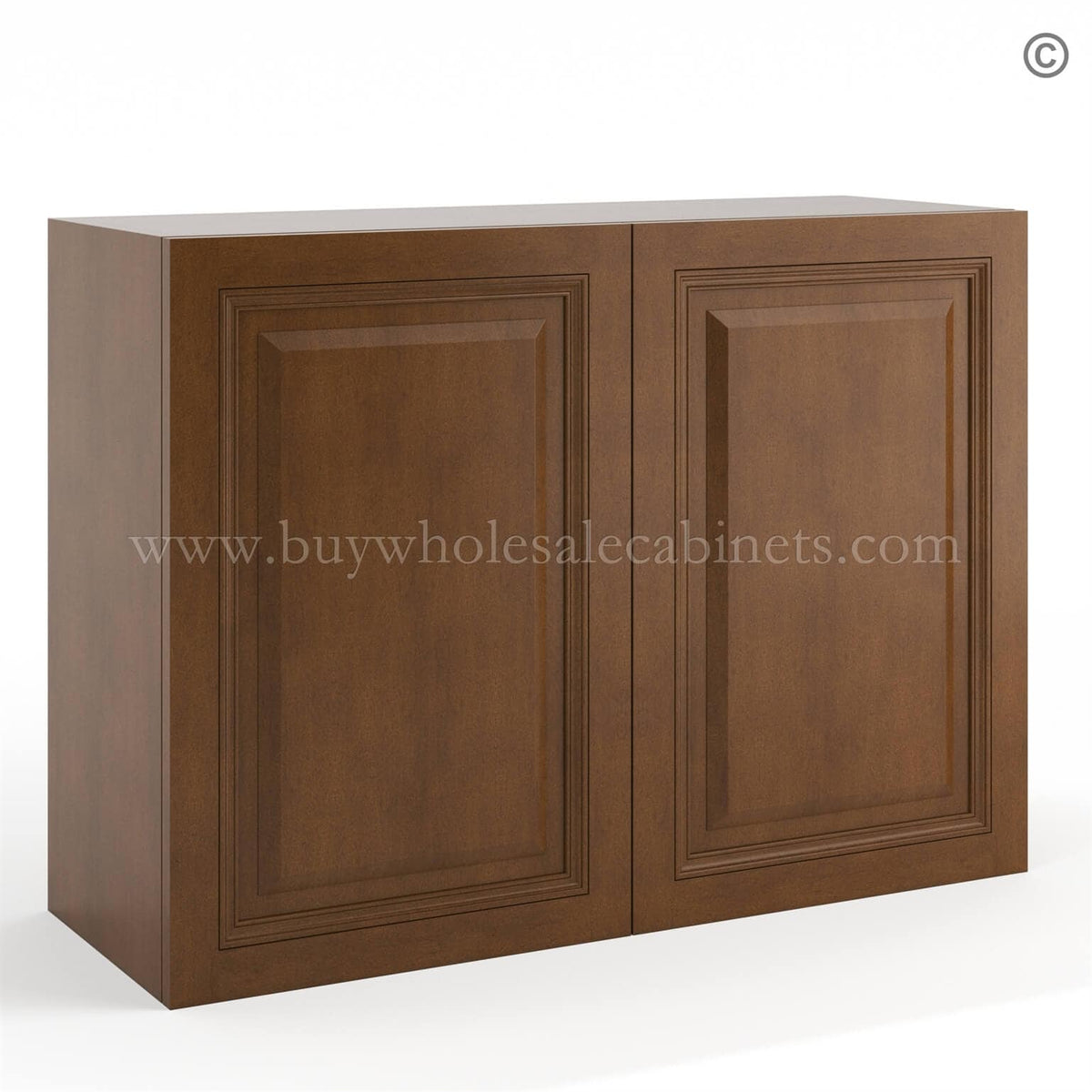 Frameless Classic Chestnut 24″ Deep Wall Cabinet – 2 Doors 1 Shelf