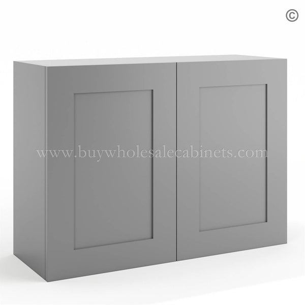 Frameless Graphite Gray 24″ Deep Wall Cabinet – 2 Doors 1 Shelf