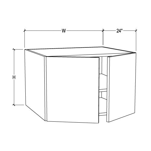 Frameless Graphite Gray 24″ Deep Wall Cabinet – 2 Doors 1 Shelf