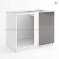 Frameless Gloss Gray Blind Corner Base Cabinet (Reversible Door)