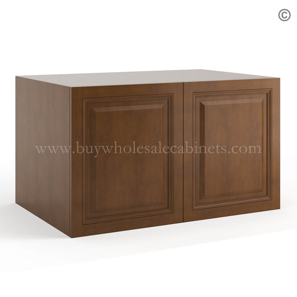 Frameless Classic Chestnut 24″ Deep Wall Cabinet – 2 Doors No Shelf
