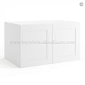 Frameless Modern White Shaker 24″ Deep Wall Cabinet – 2 Doors No Shelf