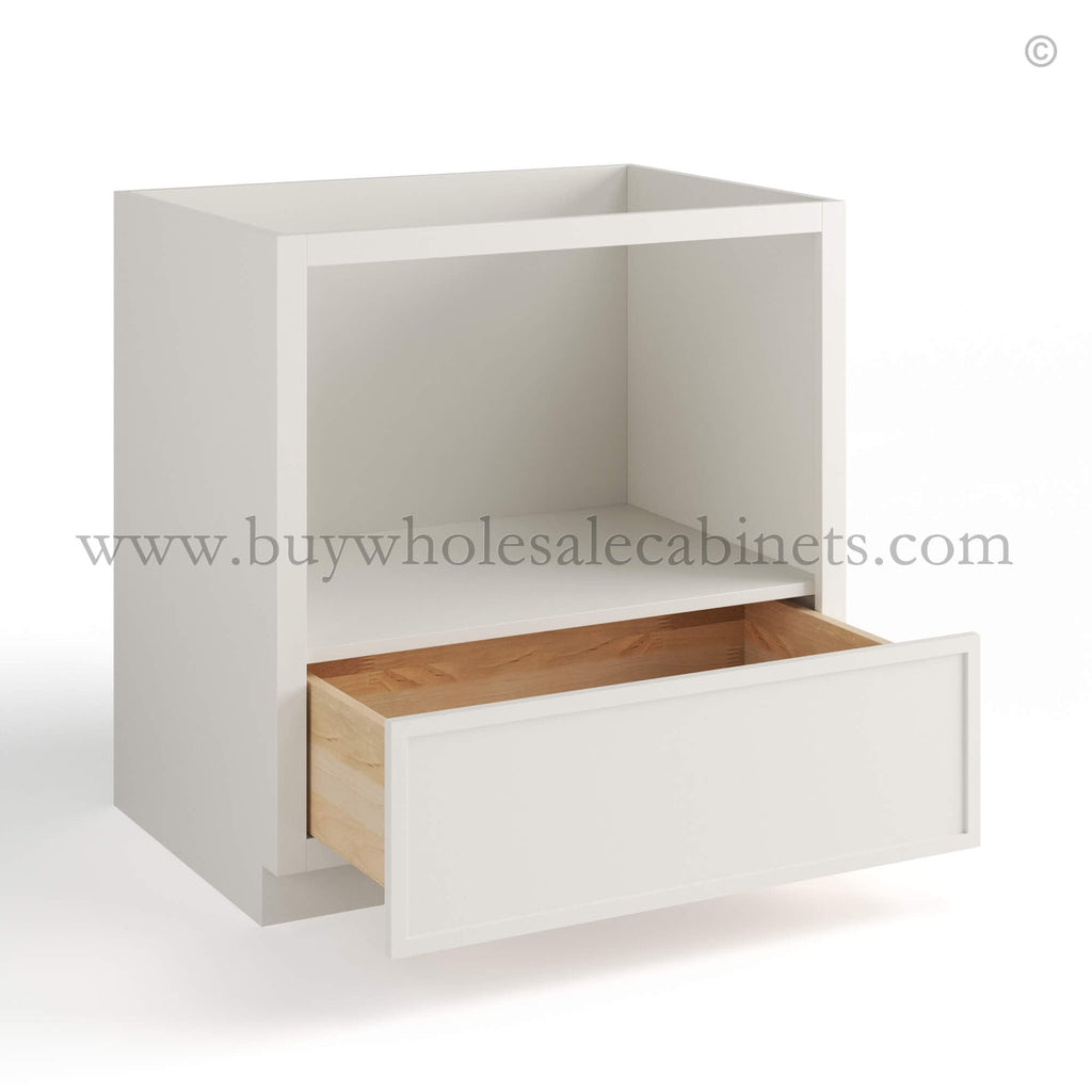 Dove White Slim Shaker Microwave Base Cabinet