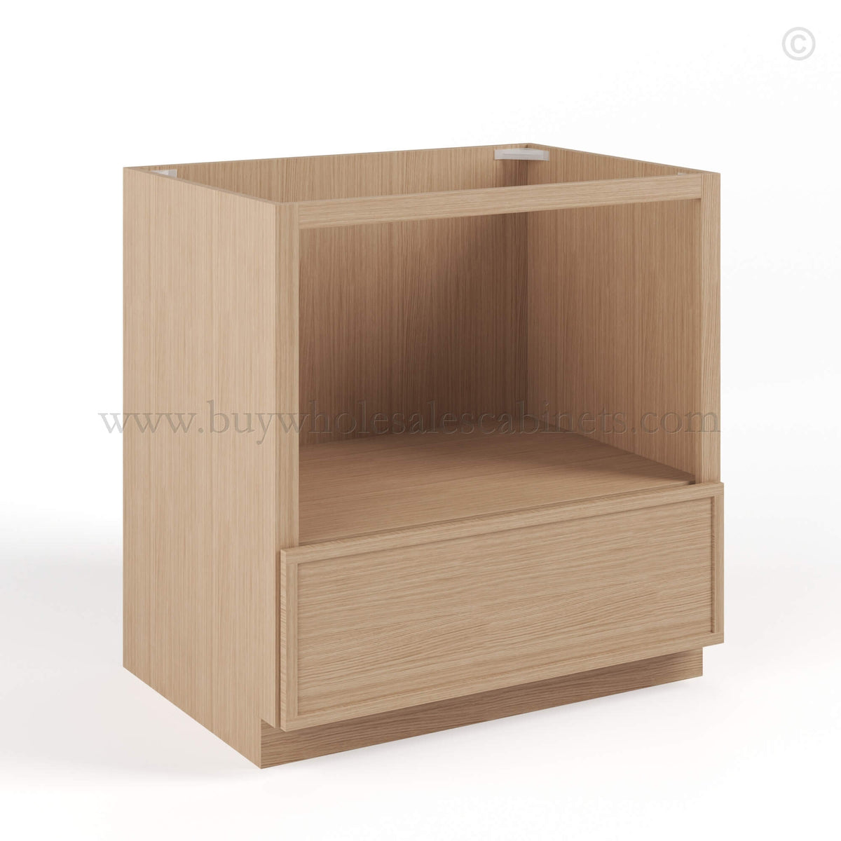 Slim Oak Shaker Microwave Base Cabinet