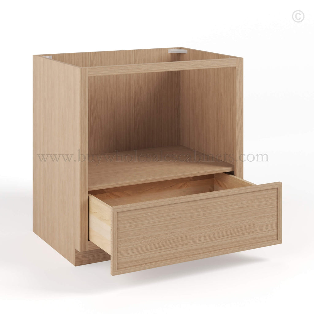 Slim Oak Shaker Microwave Base Cabinet