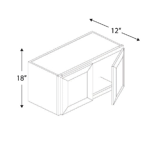Dorian Gray Shaker Double Door Wall Cabinets 18″H – 21″H