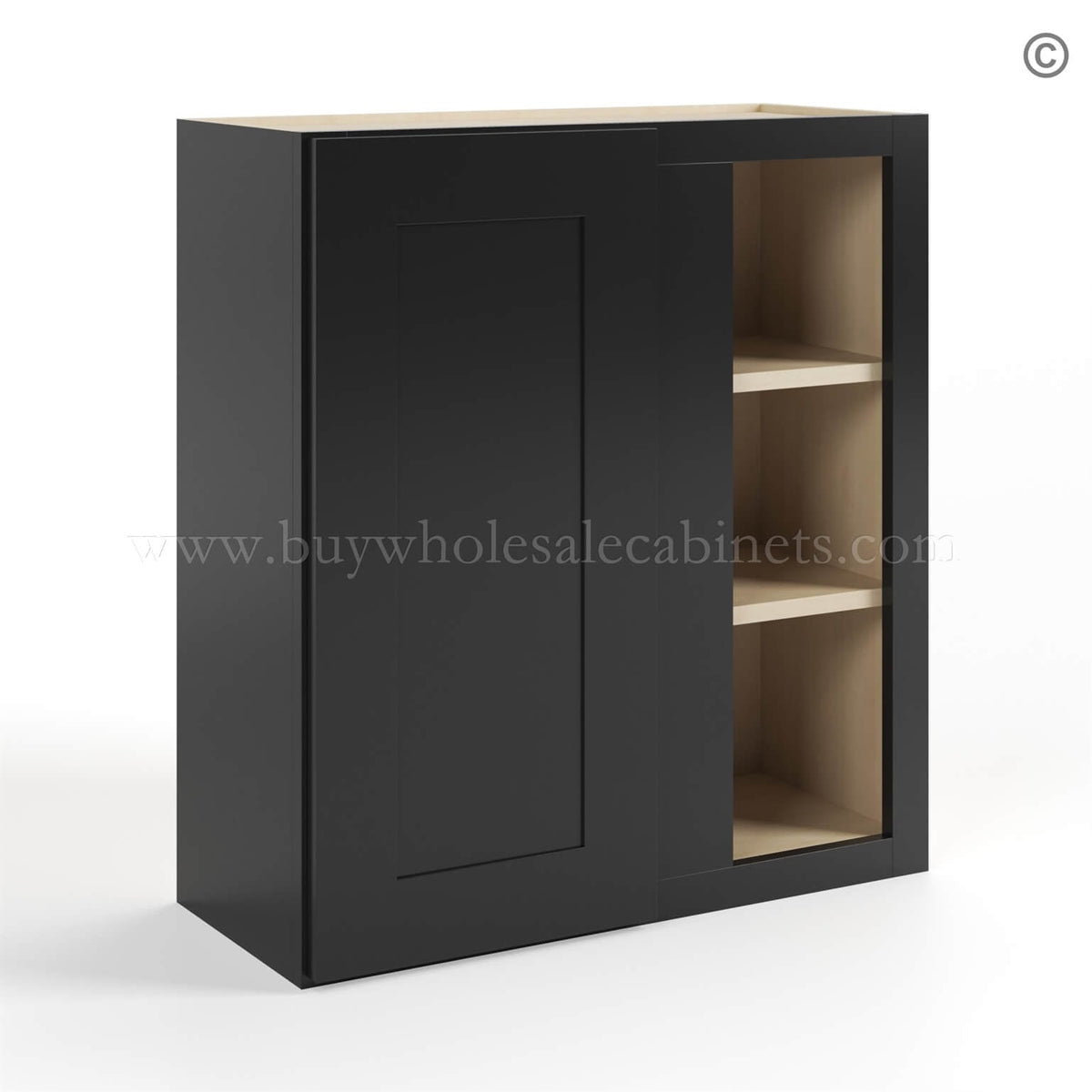 Black Shaker 30″ H Wall Blind Cabinet