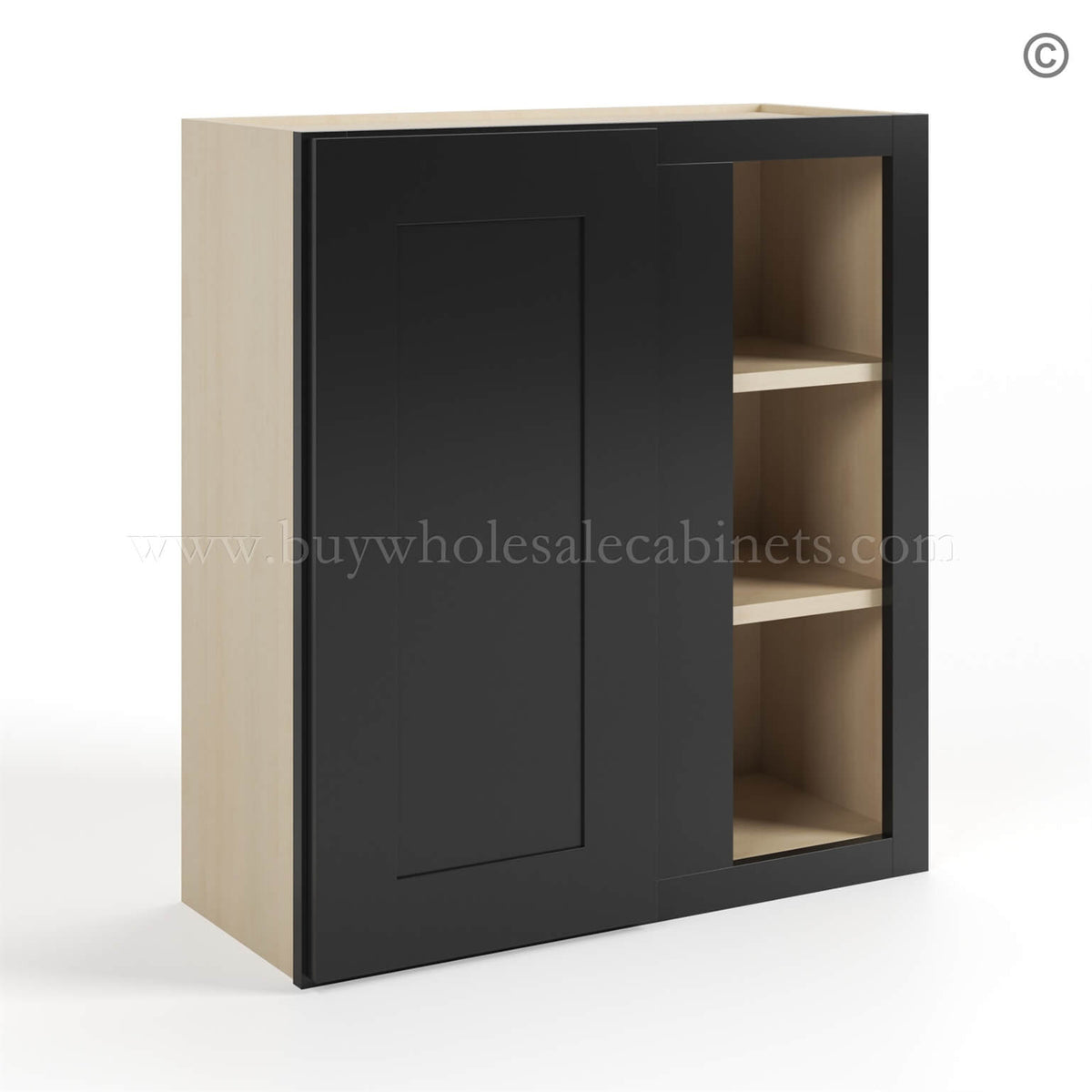 Black Shaker 30″ H Wall Blind Cabinet
