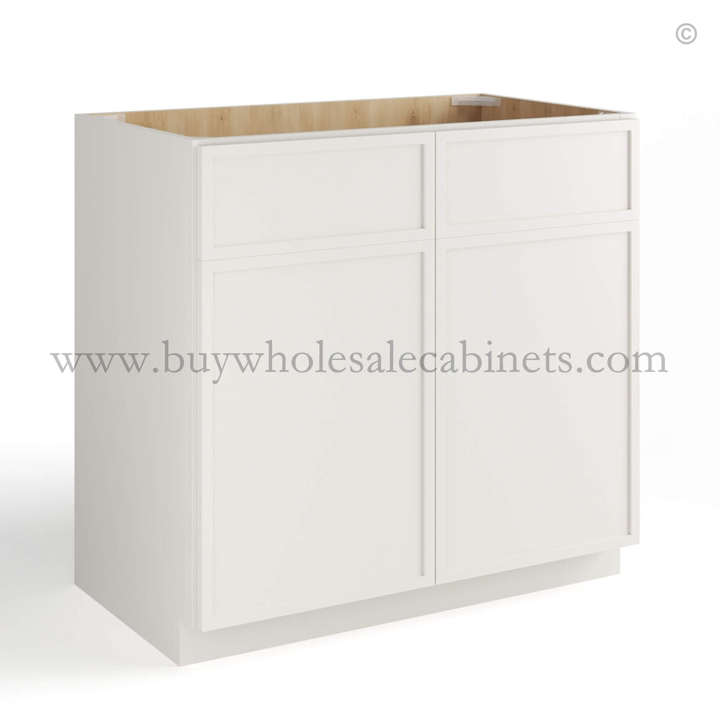 Dove White Slim Shaker Sink Base With Double Doors