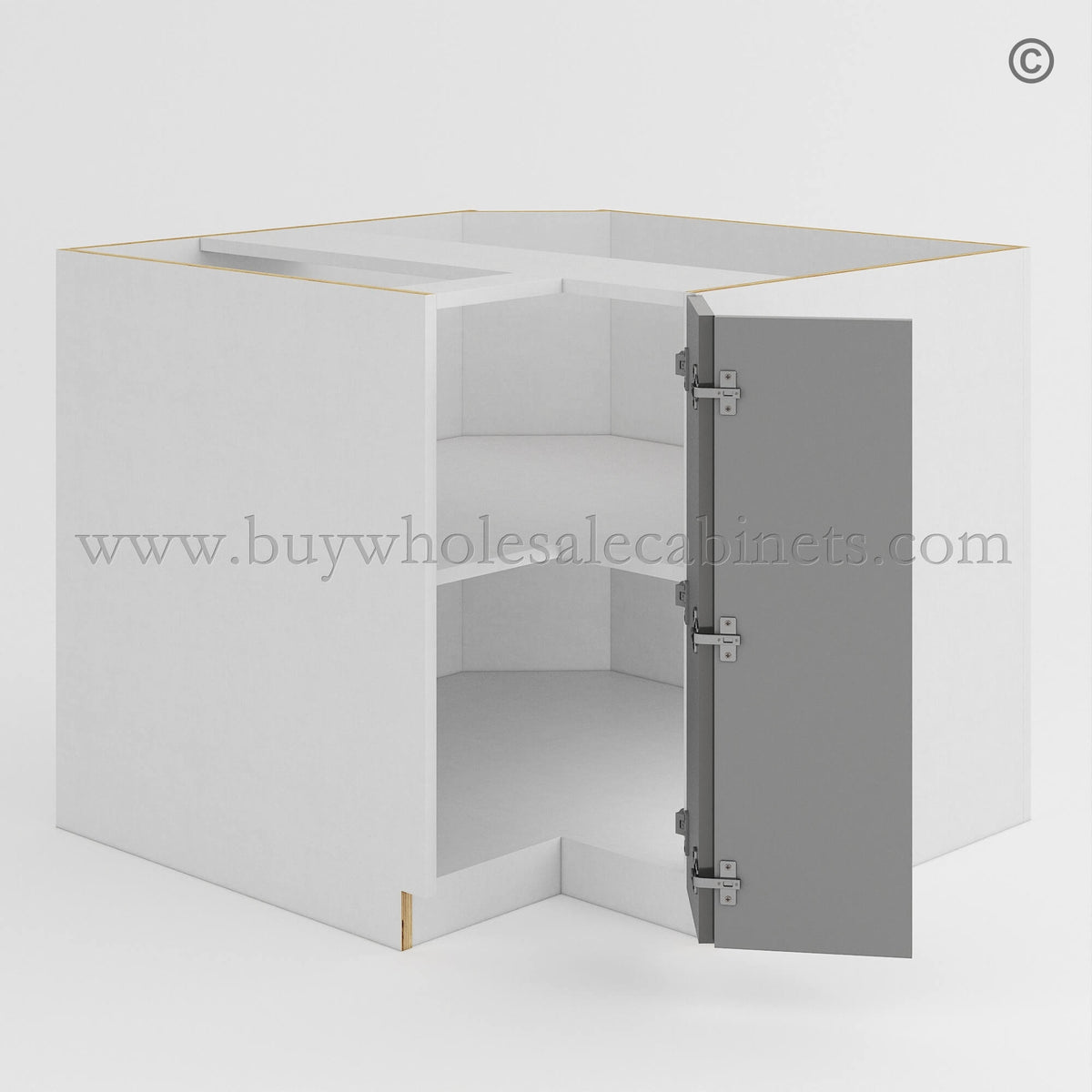 Frameless Gloss Gray Easy Reach Base Cabinet