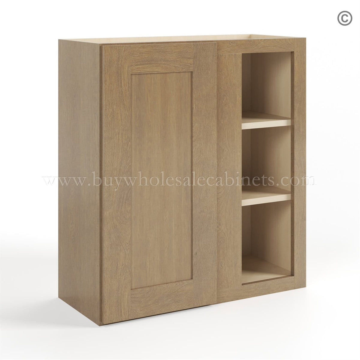 Rustic Wood Shaker 30″ H Wall Blind Cabinet