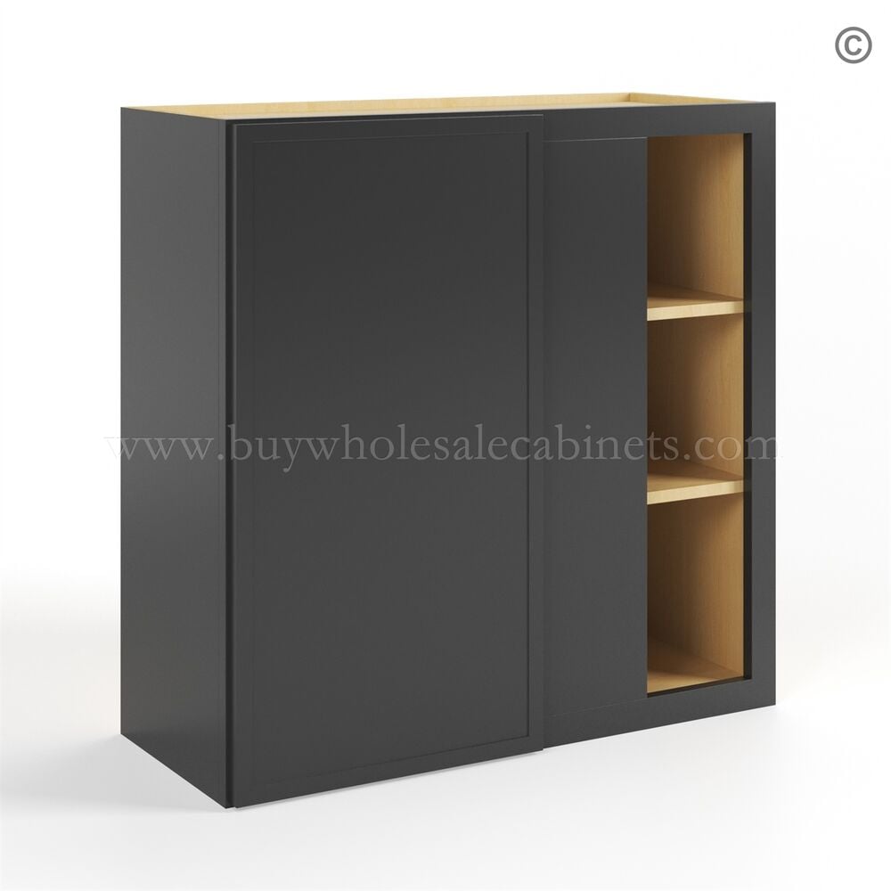 Slim Black Shaker Blind Corner Wall Cabinet