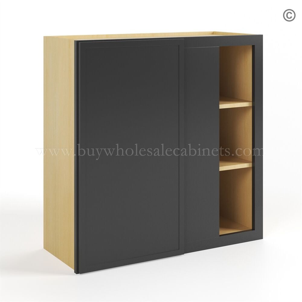 Slim Black Shaker Blind Corner Wall Cabinet