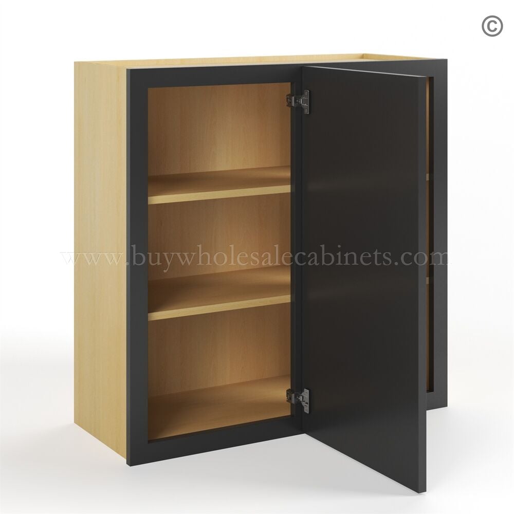 Slim Black Shaker Blind Corner Wall Cabinet