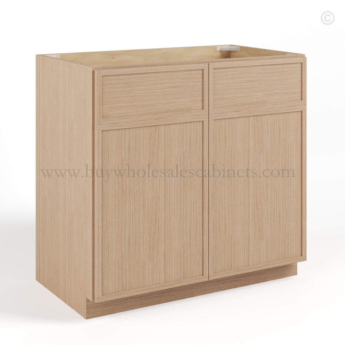 Slim Oak Shaker Sink Base With Double Doors