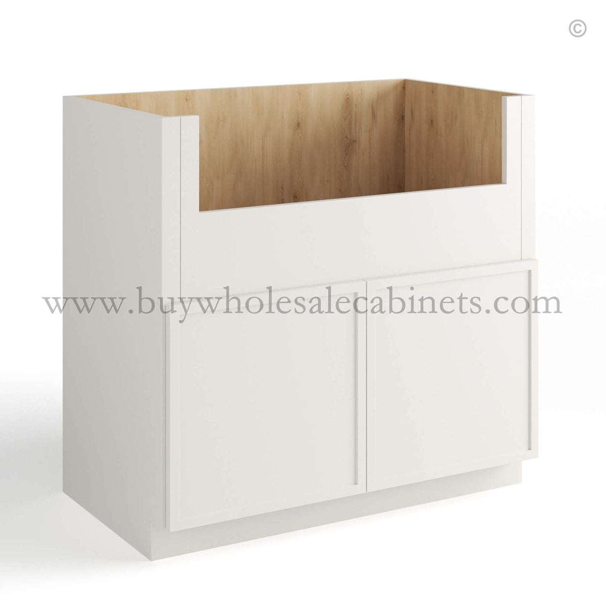 Dove White Slim Shaker Farmhouse Sink Base