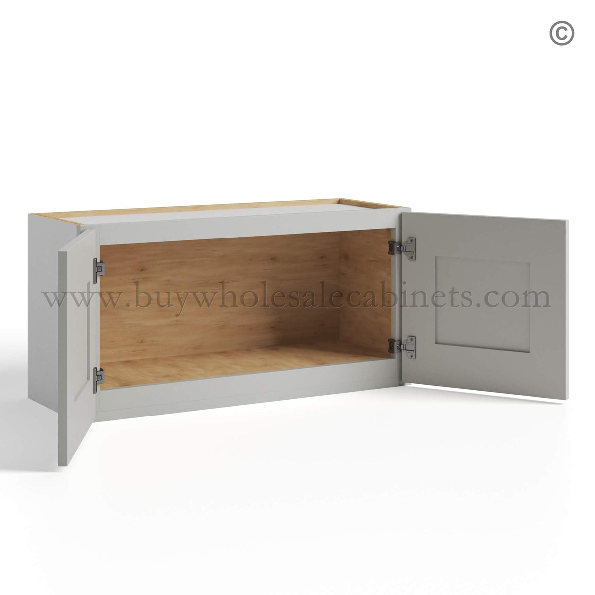 Dorian Gray Shaker Double Door Wall Cabinets 15″H – 12″D