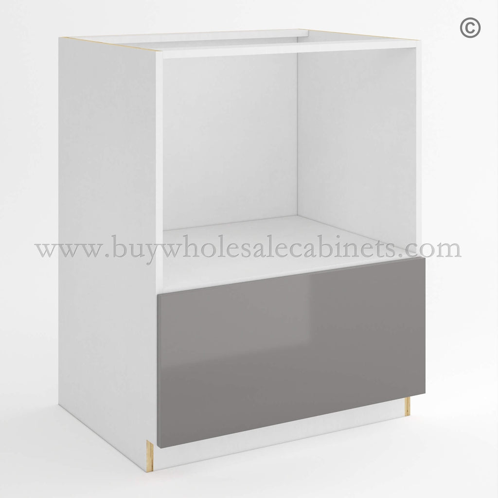 Frameless Gloss Gray Microwave Base Cabinet