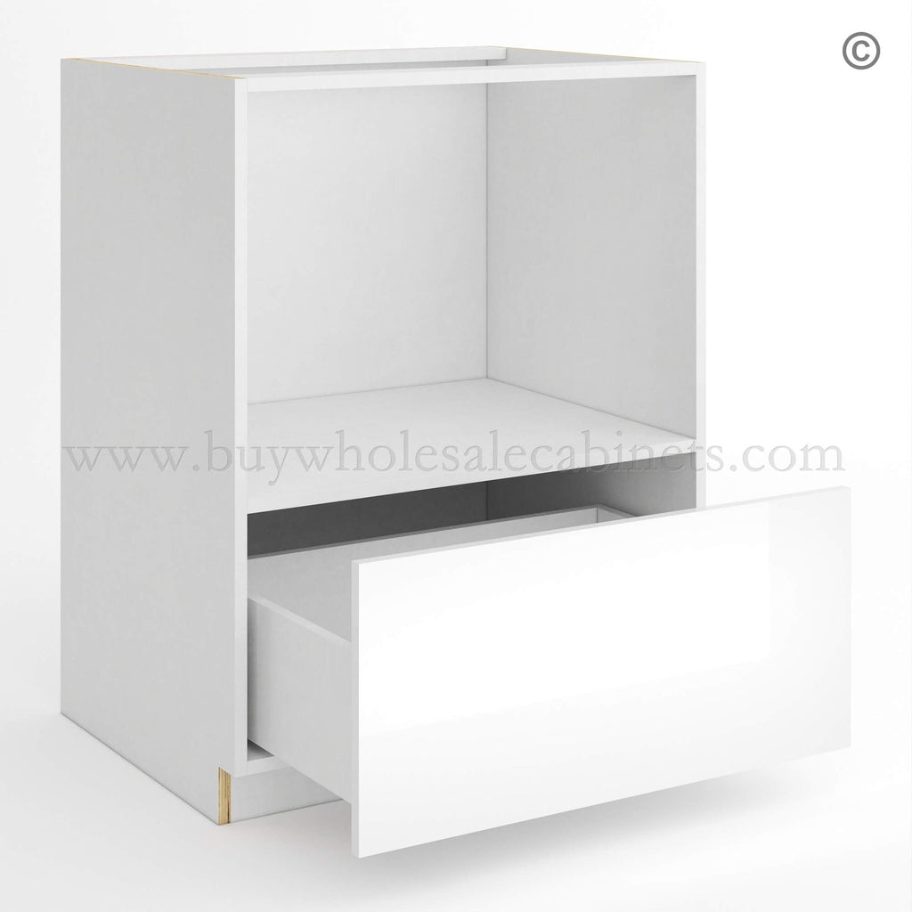 Frameless Gloss White Microwave Base Cabinet