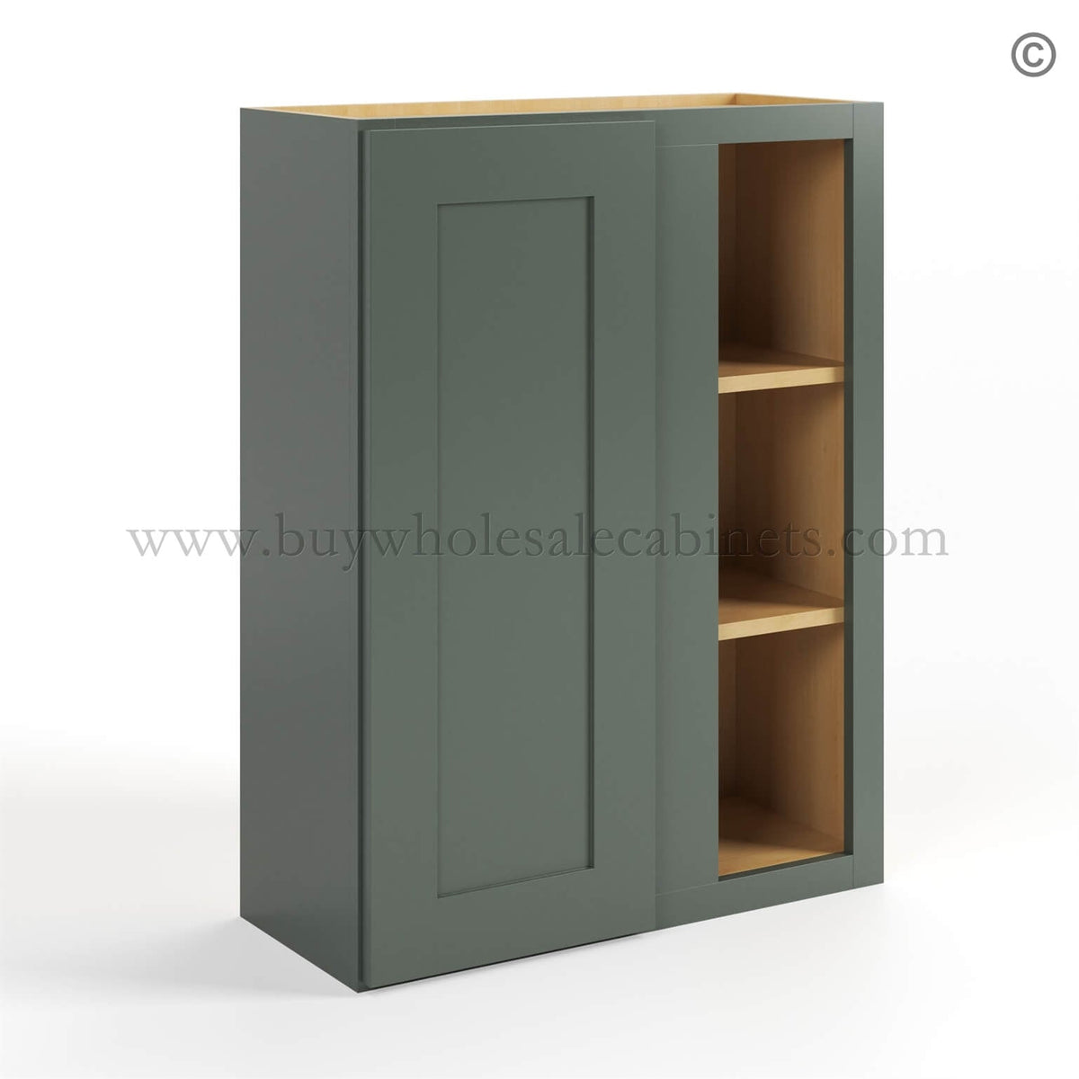 Green Shaker 36″ H Wall Blind Cabinet