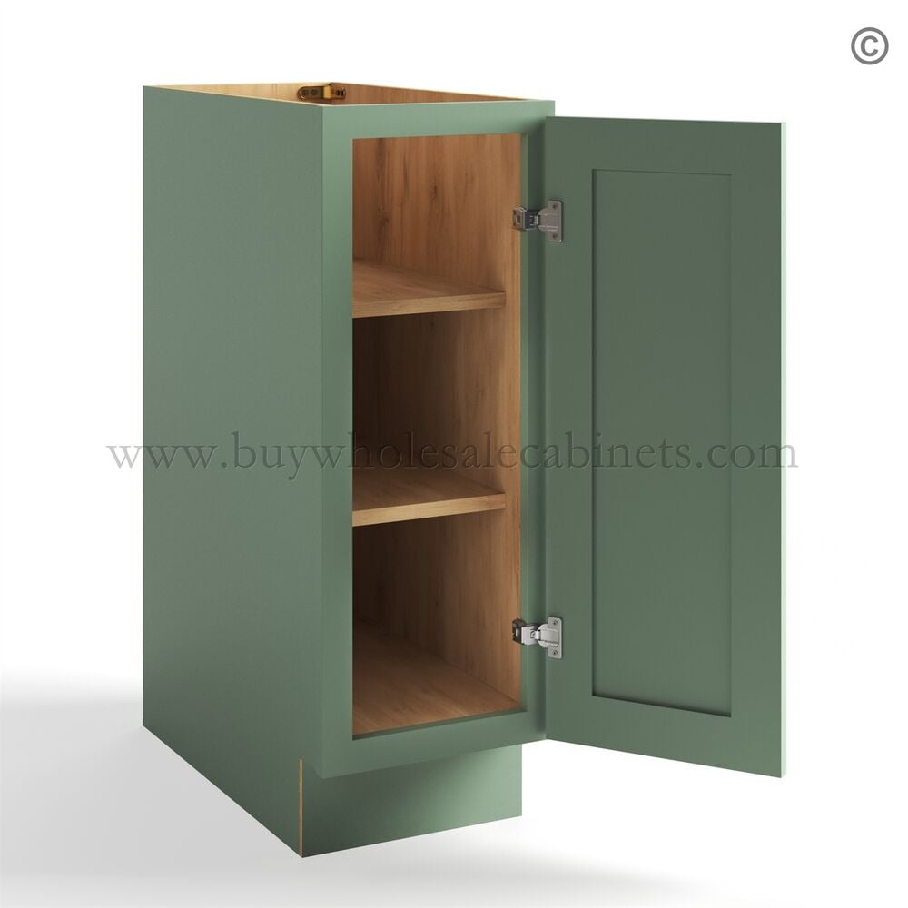 Jade Green Shaker Base Cabinet Full Height Single Door