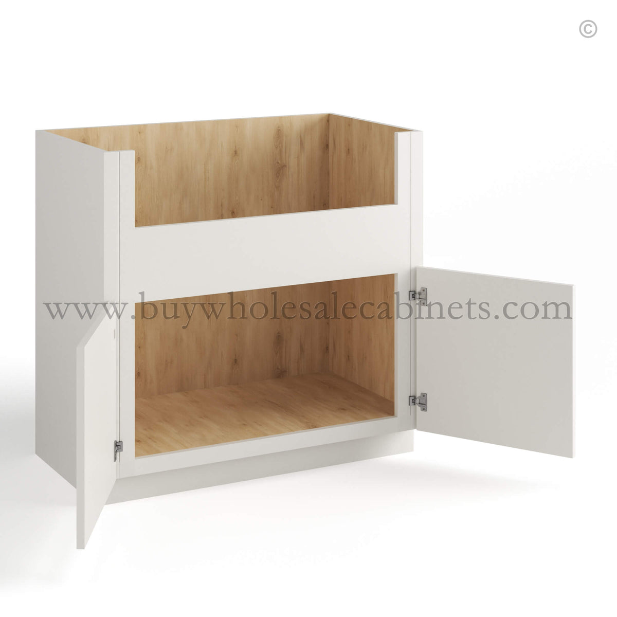 Dove White Slim Shaker Farmhouse Sink Base