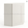 Frameless Pearl White 24″ Wide Wall Diagonal Door – 1 Door, 1 Shelf