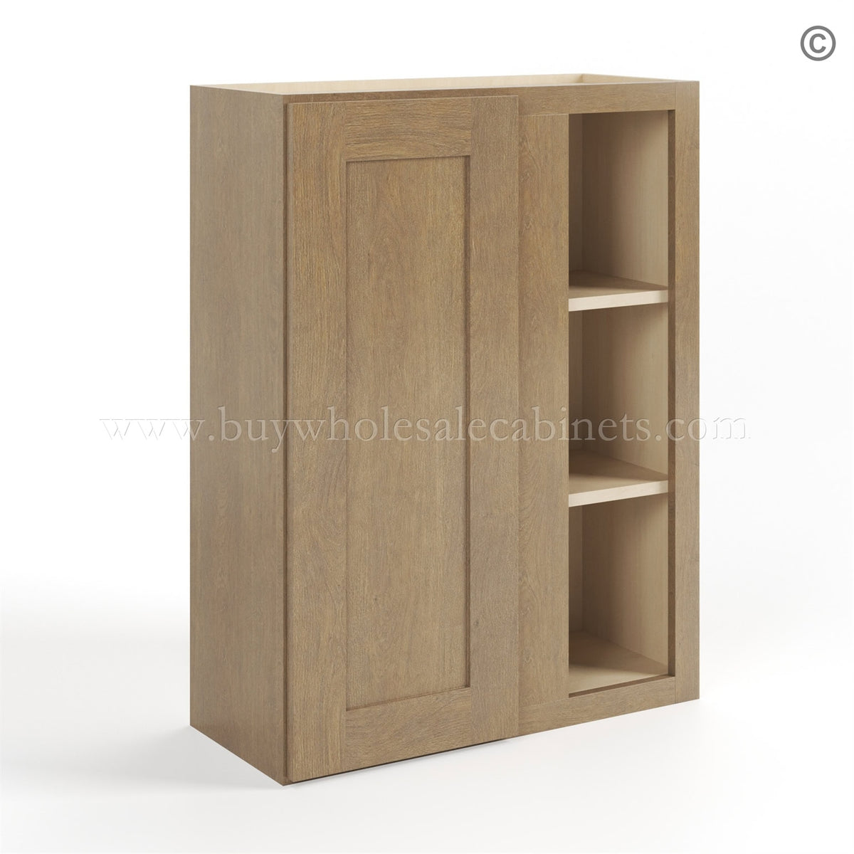 Rustic Wood Shaker 36″ H Wall Blind Cabinet