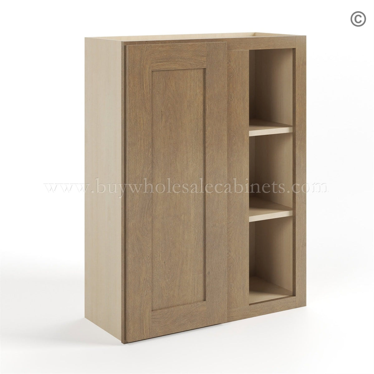 Rustic Wood Shaker 36″ H Wall Blind Cabinet