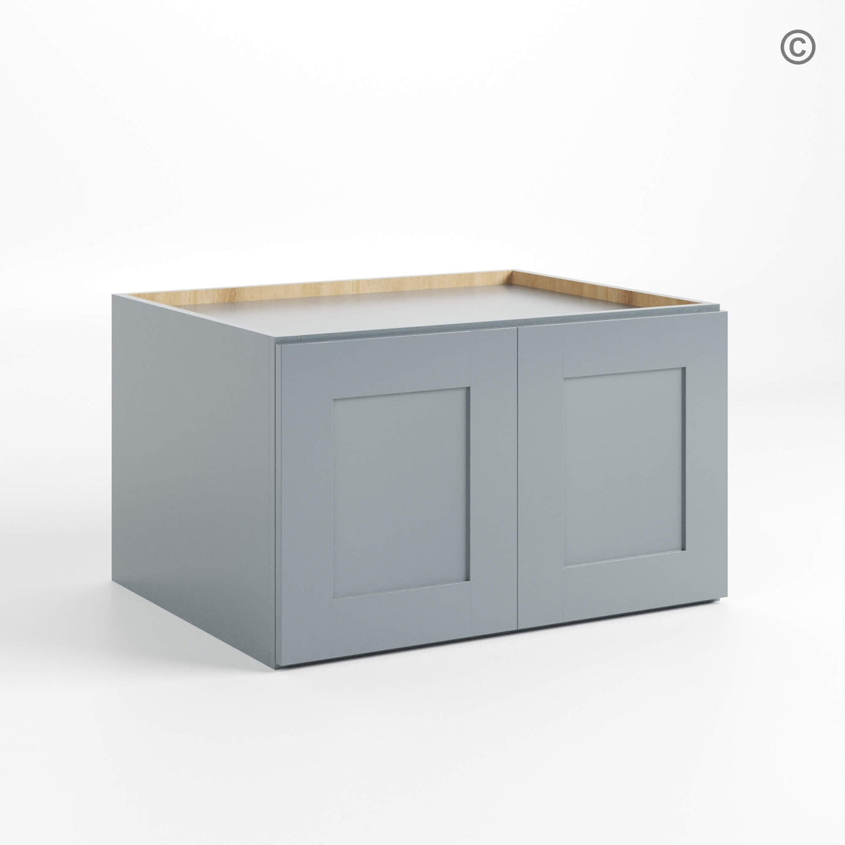 Gray Shaker 30″ W Refrigerator Wall Cabinet 24″ Deep