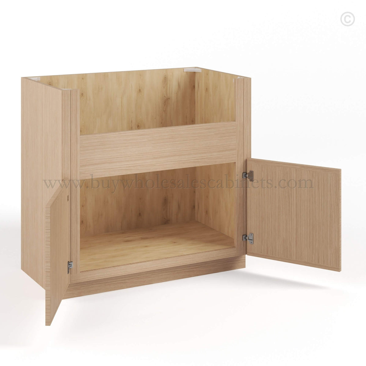 Slim Oak Shaker Farmhouse Sink Base