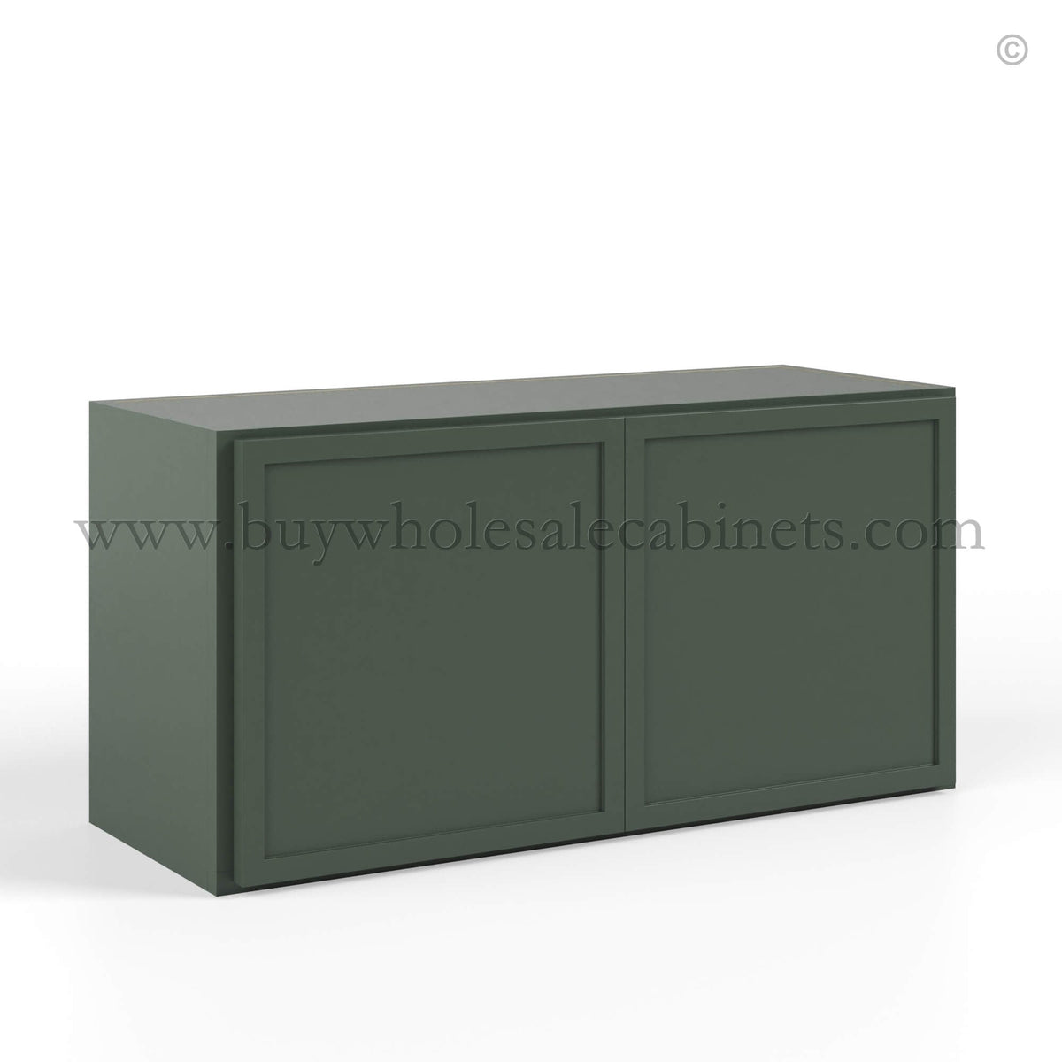 Slim Shaker Green Double Door Wall Cabinets- 15″H – 12″D