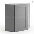 Frameless Graphite Gray 24″ Wide Wall Diagonal Door – 1 Door, 1 Shelf