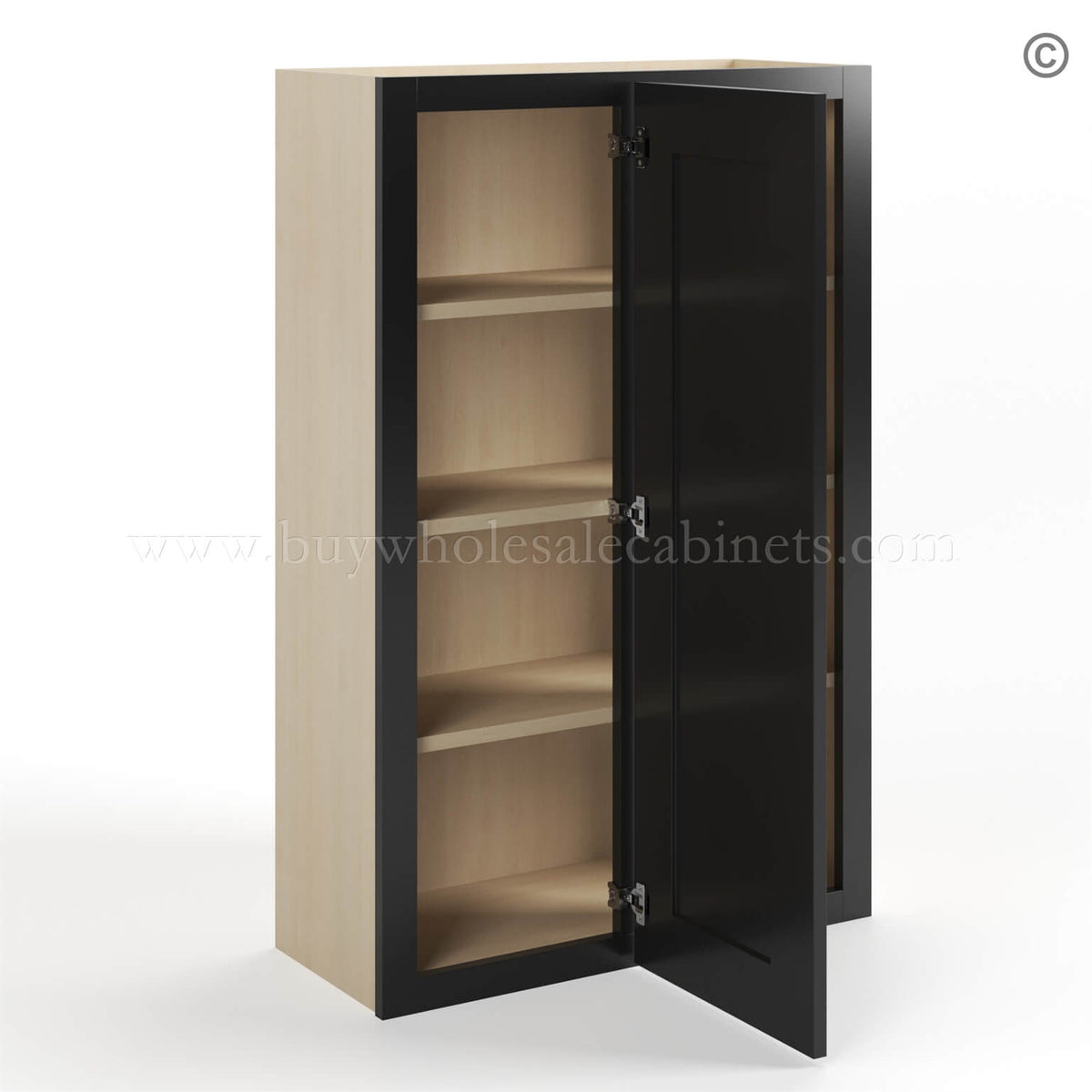 Black Shaker 42″ H Wall Blind Cabinet