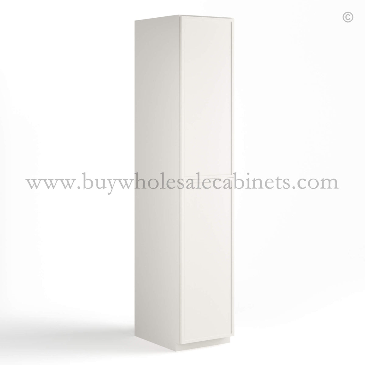Dove White Slim Shaker Tall Pantry Cabinet with 2 Doors