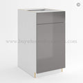 Frameless Gloss Gray Trash Base Cabinet