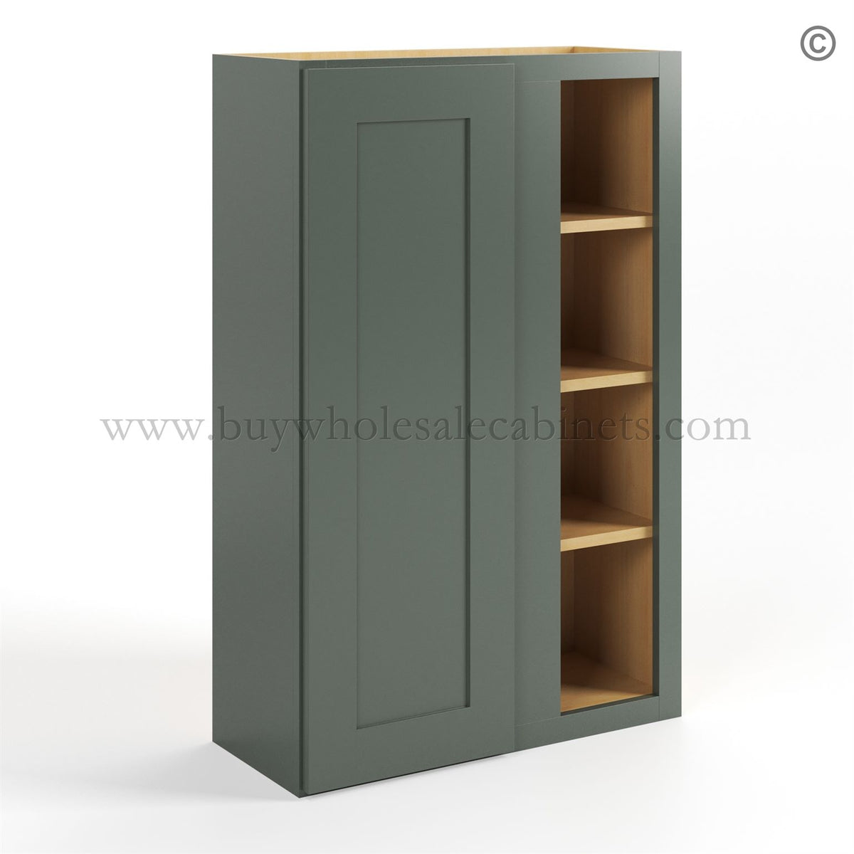 Green Shaker 42″ H Wall Blind Cabinet
