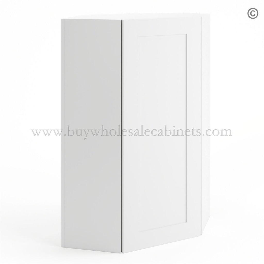 Frameless Modern White Shaker 24″ Wide Wall Diagonal Door – 1 Door 3 Shelves –