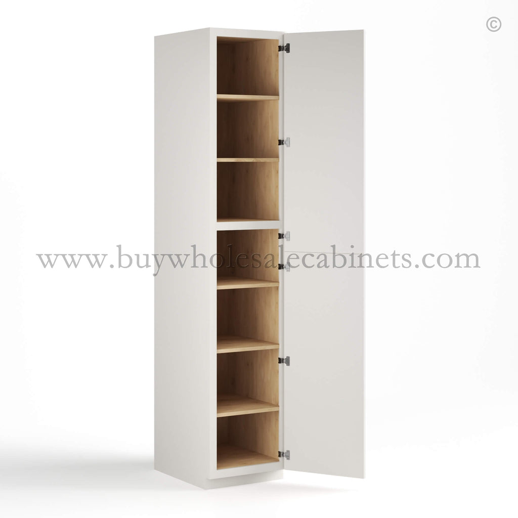 Dove White Slim Shaker Tall Pantry Cabinet with 2 Doors