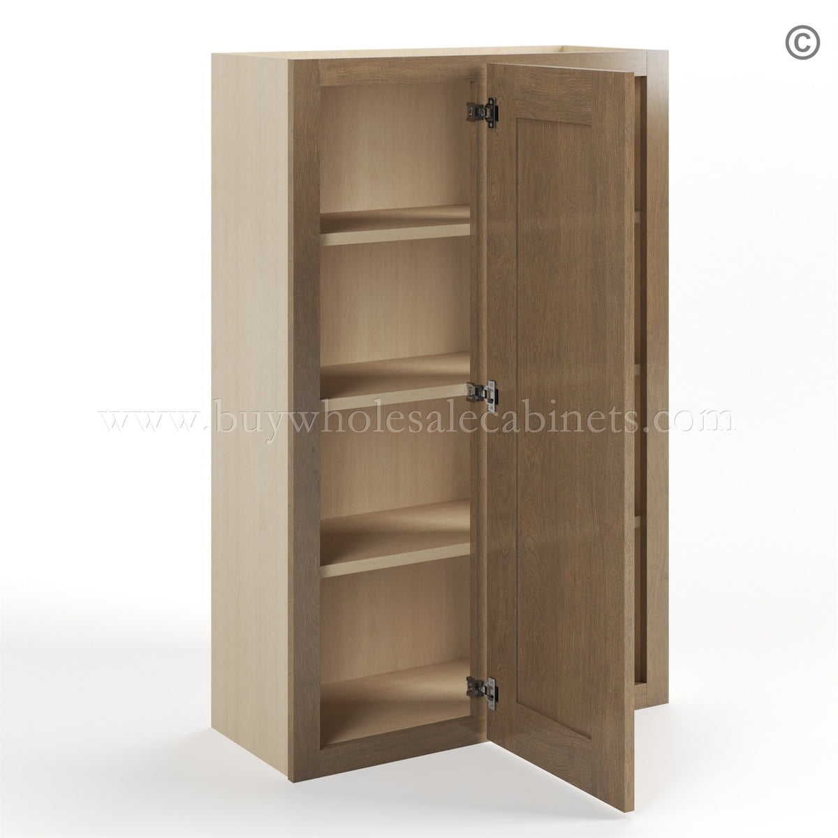 Rustic Wood Shaker 42″ H Wall Blind Cabinet