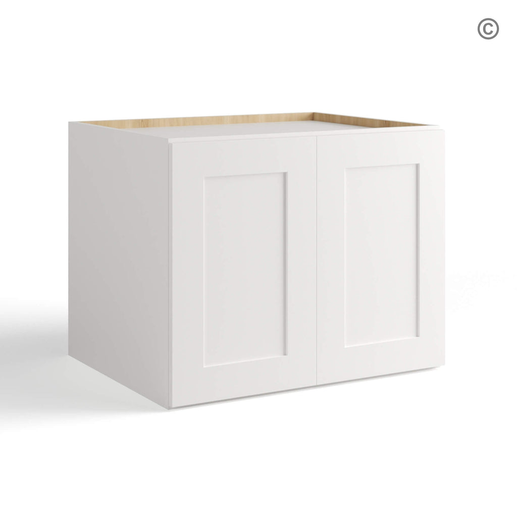 White Shaker 24″ H Refrigerator Wall Cabinet 24″ Deep