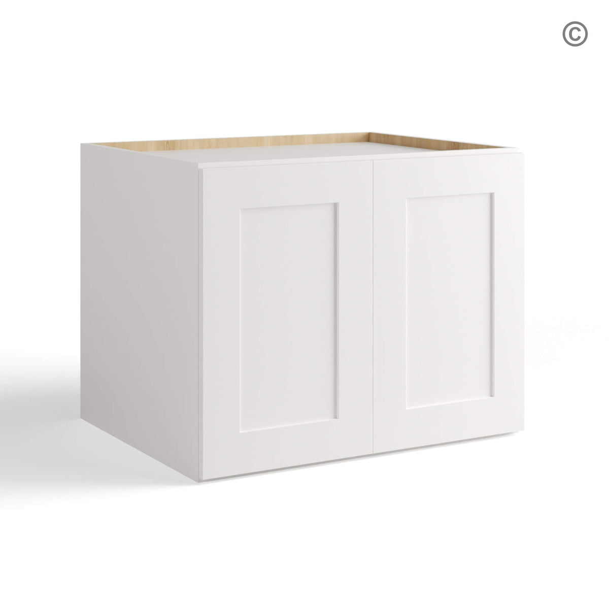 White Shaker 24″ H Refrigerator Wall Cabinet 24″ Deep
