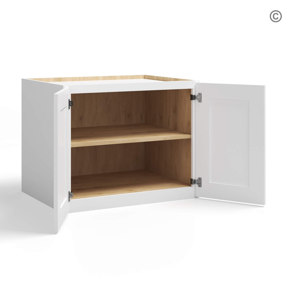White Shaker 24″ H Refrigerator Wall Cabinet 24″ Deep