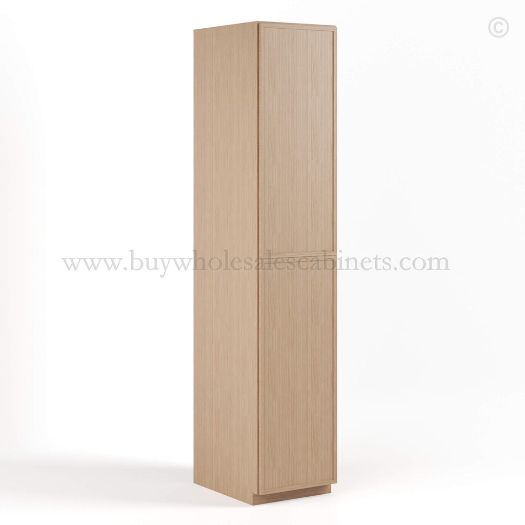 Slim Oak Shaker Tall Pantry Cabinet with 2 Doors