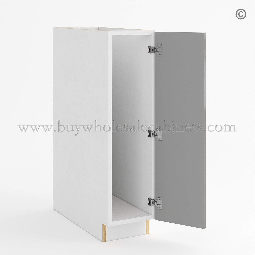Frameless Gloss Gray Full Height Single Door Base Cabinet