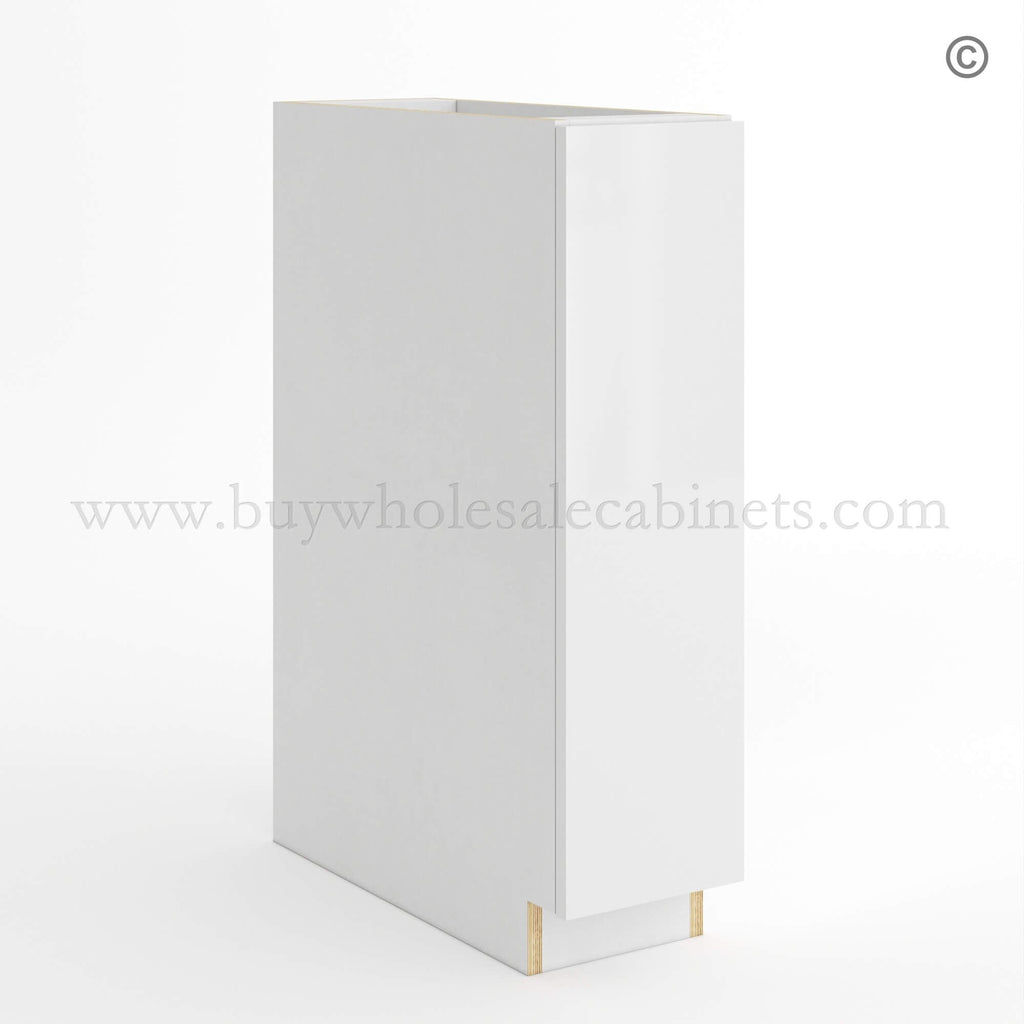 Frameless Gloss White Full Height Single Door Base Cabinet