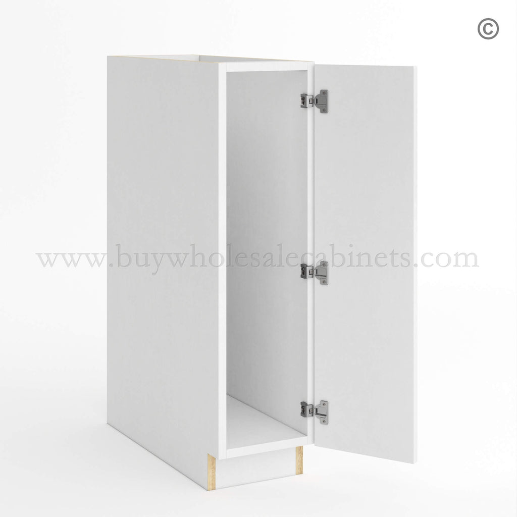 Frameless Gloss White Full Height Single Door Base Cabinet