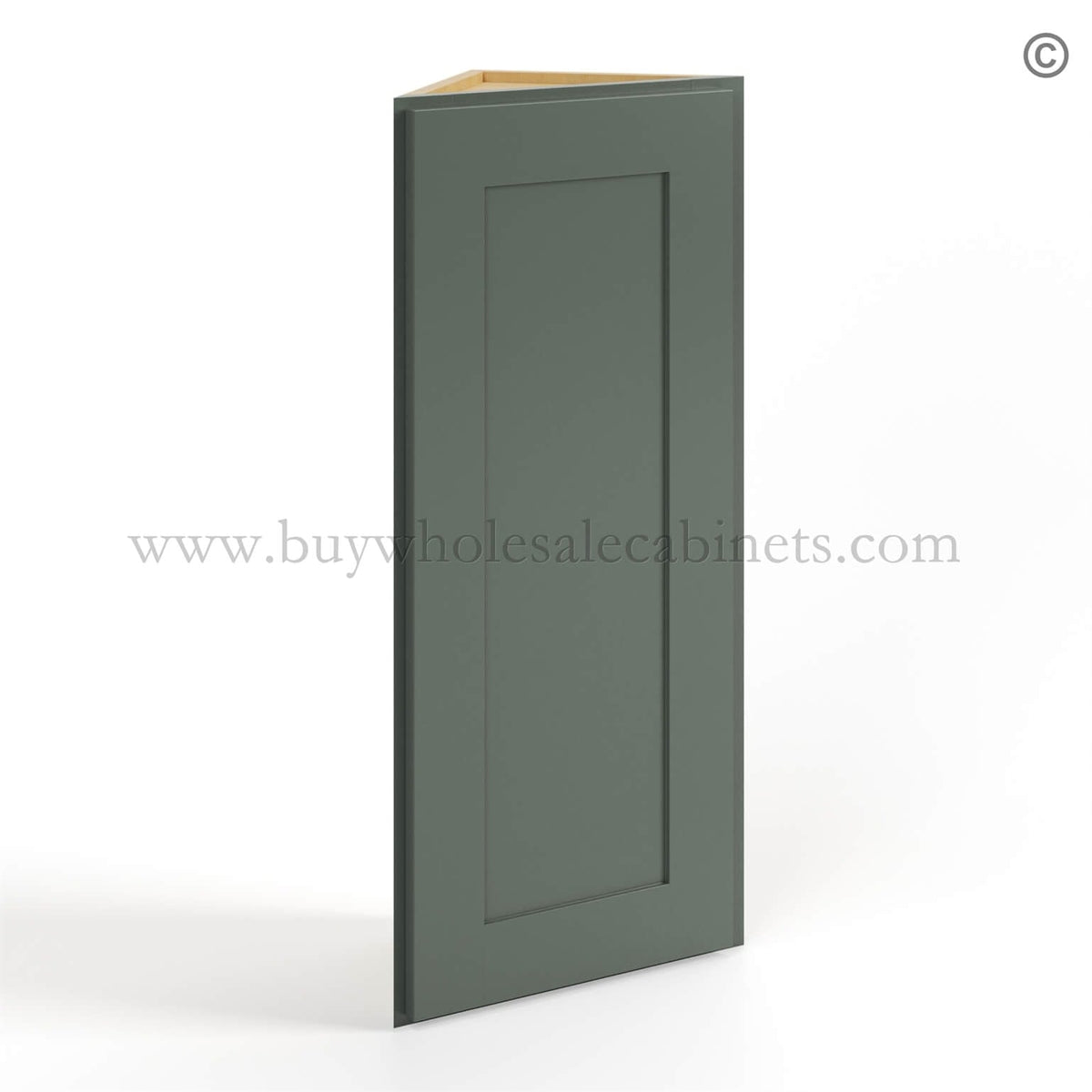 Green Shaker 12″ Angle Wall Cabinet