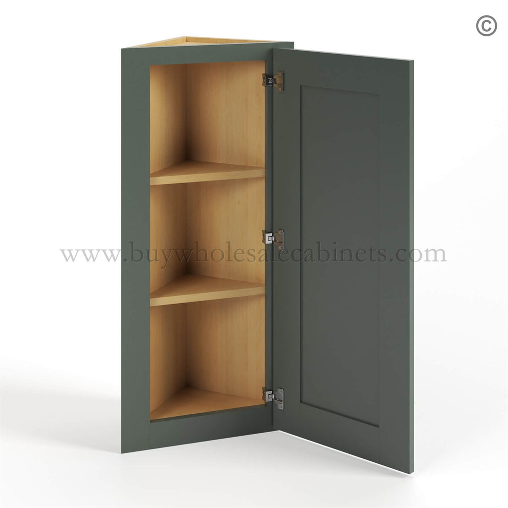 Green Shaker 12″ Angle Wall Cabinet
